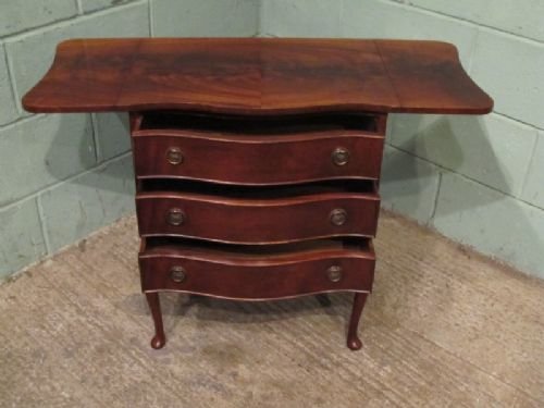 fig 2. Antique Mahogany Small Serpentine Chest of drawers c1920 w6991/25.6