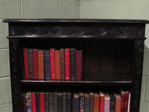 fig 2. Antique Victorian Carved Gothic Oak Open Bookcase c1880 w6982/25.6