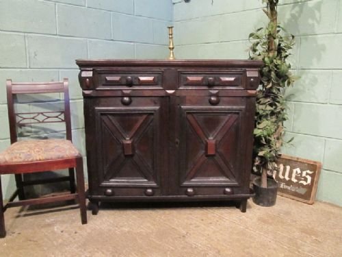 Antique 17th Century Oak Food Cupboard Sideboard C1680 W6982/25.6