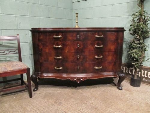 Antique Italian Dark Walnut Serpentine Chest of Drawers W6988/2.7