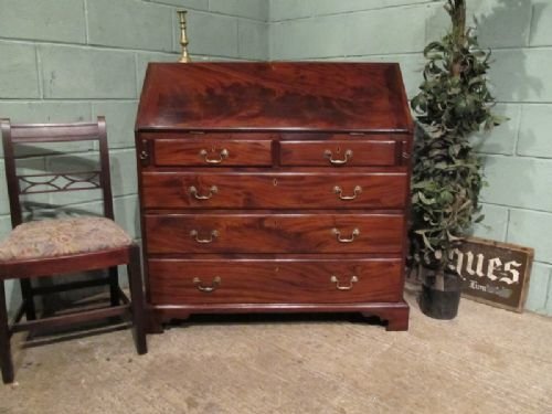 Antique Georgian Mahogany Bureau C1780 W4537/17.3
