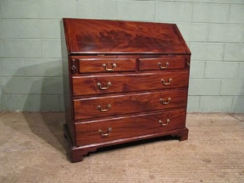 fig 1. ANTIQUE GEORGIAN MAHOGANY BUREAU C1780 W4537/17.3