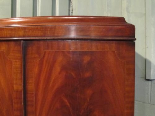 fig 2. ANTIQUE EDWARDIAN MAHOGANY BOW FRONT SINGLE WARDROBE C1900 W7002/2.7