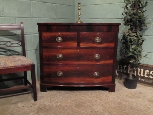 Antique William 1v Mahogany Bow Front Chest of Drawers C1830 W7005/9.2