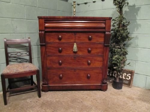 fig 1. Antique Victorian Mahogany Scotch Chest c1880 w7021/9.7