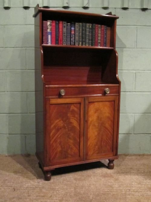 Antique Regency Mahogany Open Bookcase Cupboard C1820 W7022/9.7
