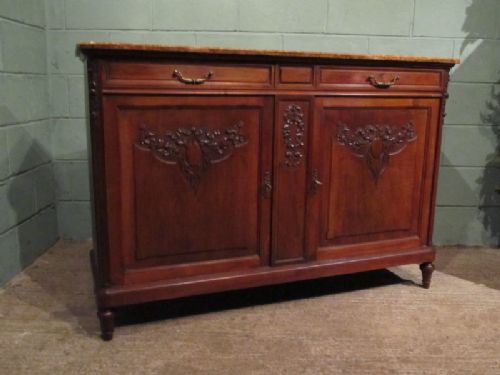 Antique French Marble Top Walnut Sideboard Buffet C1890 7033/6.8