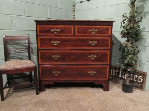 Antique Georgian Regency Mahogany & Walnut Chest of Drawers C1810 W7038/6.8