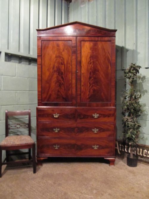Antique Regency Mahogany Wardrobe Press C1820 W7032/6.8