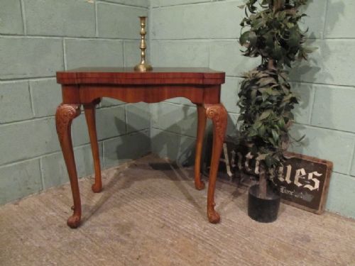 Antique Edwardian Burr Walnut Fold Over Card Table C1900 W7017/6.8