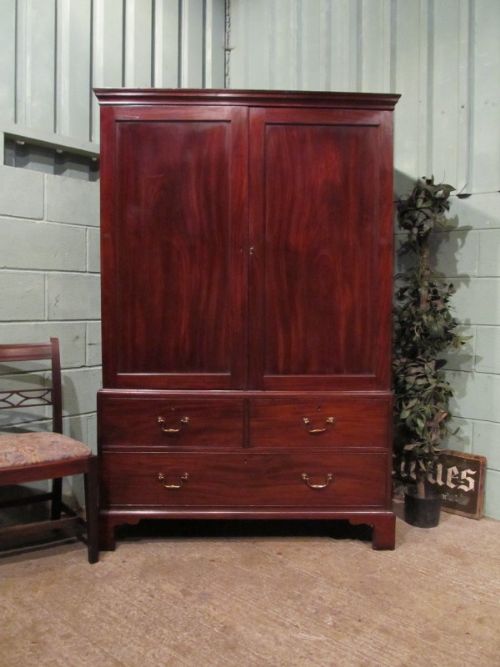 Antique Georgian Mahogany Small Wardrobe Clothes Press C1780 W7031/6.8
