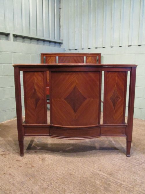 Antique Edwardian Mahogany Inlaid Double Bed C1900 W7026/6.8