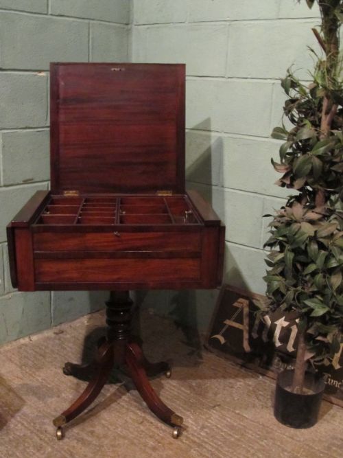 Antique Regency Mahogany Drop Leaf Work Table C1820 W7049/13.8