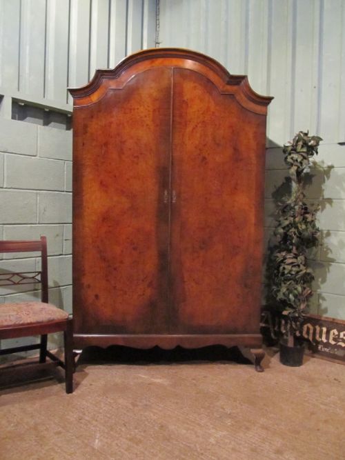 Antique Edwardian Burr Walnut Double Wardrobe W7029/13.8