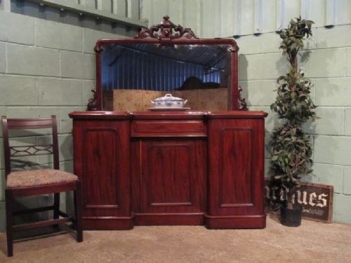 Antique Victorian Mahogany Breakfront Mirror Back Sideboard Chiffonier C1880 W7055/20.8