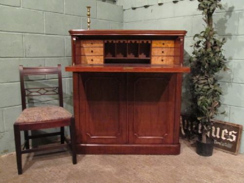 Antique Victorian Mahogany Secretaire Bureau C1880 W6206/4.1