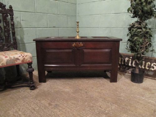 Antique Late 17th Century Oak Coffer Box C1680 W7061/27.8