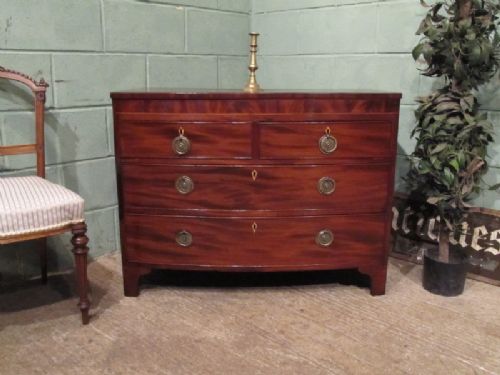 Antique Regency Mahogany Bow Front Chest of Drawers C1820 W7064/3.9