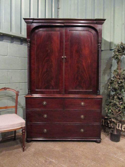 Antique William 1v Mahogany Wardrobe (False Drawer Front) C1830 W6911/1.5