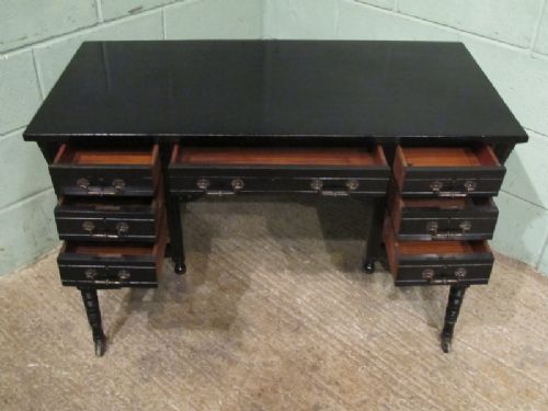 fig 3. ANTIQUE VICTORIAN EBONISED LADIES WRITING DESK & MATCHING CHAIR BY MARSH JONES OF LEEDS C1860