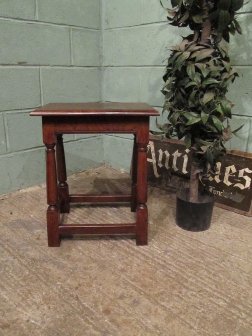 Antique Victorian Country Oak Stool C1880 W7069/9.3