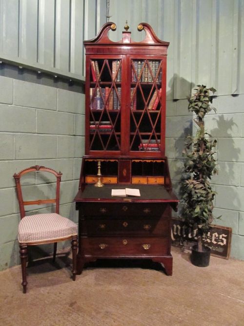 Antique Victorian Mahogany Bureau Bookcase C1870 W7072/3.9