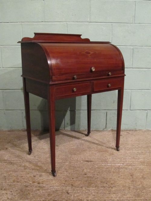 Antique Edwardian Mahogany Cylinder Desk C1900 W7076/24.9
