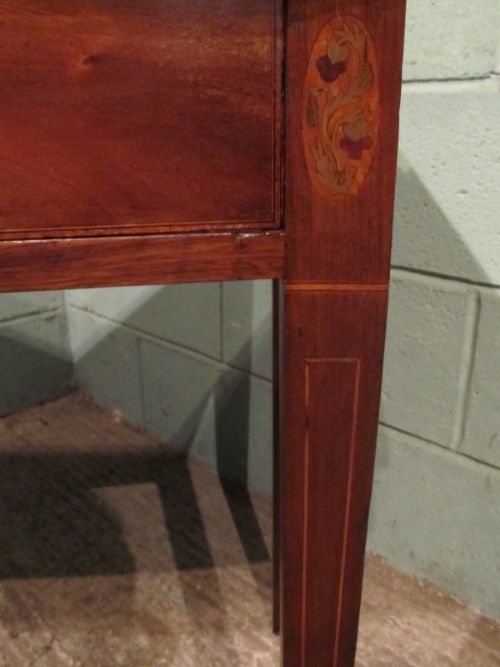 fig 2. ANTIQUE VICTORIAN MAHOGANY BOW FRONT INLAID WRITING TABLE C1890