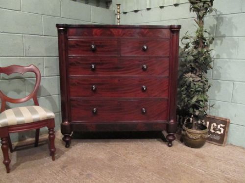 Antique Victorian Mahogany Scotch Chest of Drawers with Secret Frieze Drawer C1860 W7085/1.10