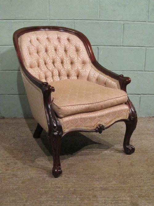 Antique Early Victorian Mahogany Framed Armchair C1840 W7088/1.10