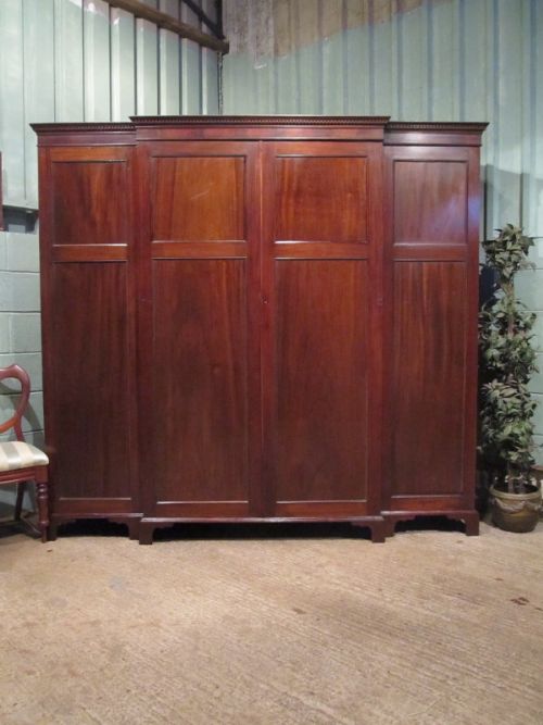 Antique Victorian Mahogany Breakfront Wardrobe C1890 W7090/1.10
