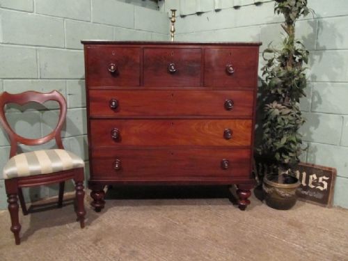 Antique Victorian Mahogany Chest of Drawers C1850 W4436/11.3