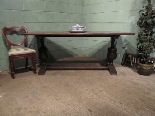 Antique Victorian Oak Refectorary Dining Table C1880 W7096/8.10