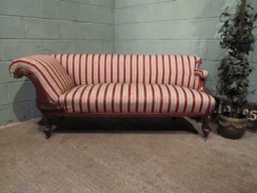 Antique Victorian Mahogany Chaise Longue Sofa C1880 W7111/8.10