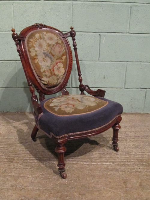 Antique Victorian Walnut Nursing Chair C1880 W7109/8.10