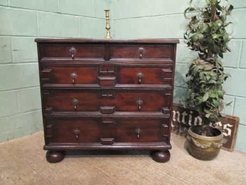 Antique 17th Century Geometric Oak Chest of Drawers C1680 W7095/8.10