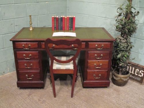 Antique Victorian Mahogany Twin Pedastal Desk C1880 W7105/15.10