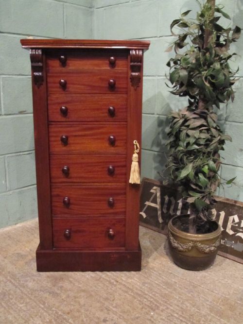 Antique Victorian Mahogany Wellington Chest C1880