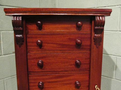 fig 1. ANTIQUE VICTORIAN MAHOGANY WELLINGTON CHEST C1880