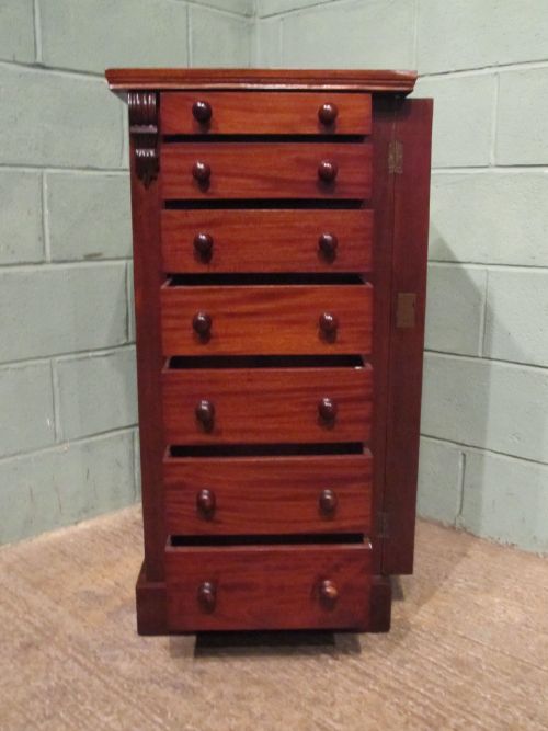 fig 2. ANTIQUE VICTORIAN MAHOGANY WELLINGTON CHEST C1880