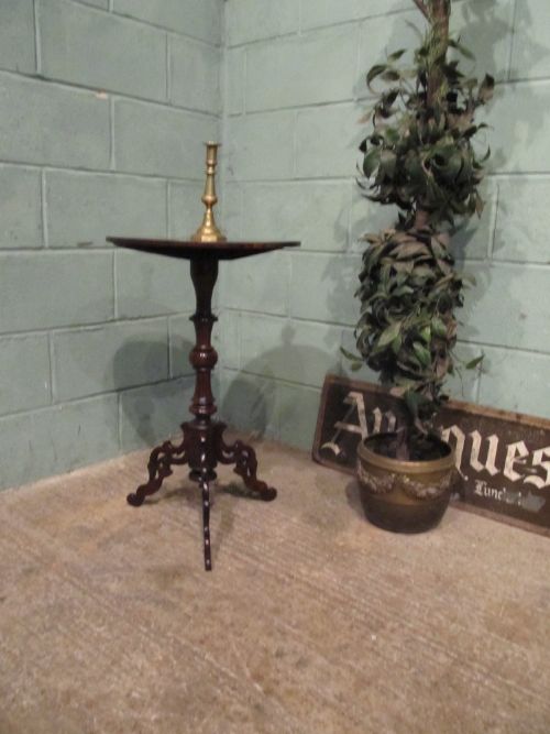 Antique Victorian Inlaid Rosewood Tripod Table C1880