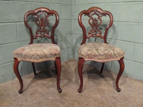 fig 1. ANTIQUE SET FOUR FRENCH MAHOGANY DINING CHAIRS C1880