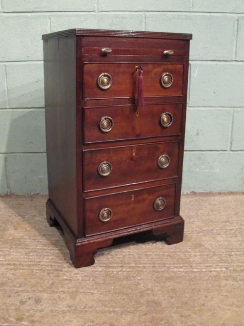 Antique Early Victorian Mahogany Small Chest of Drawers with Slide C1840 W7150/30.10