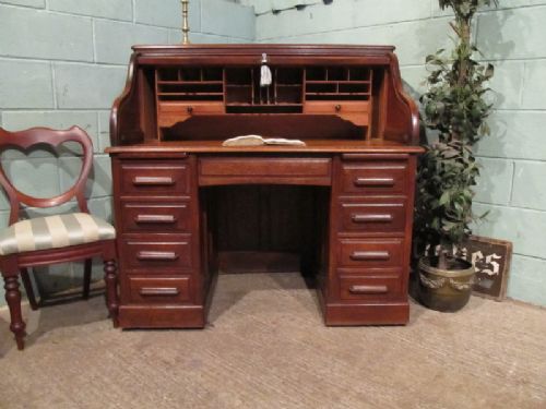 Antique Victorian Oak  Roll Top Desk C1880 W7154/5.11