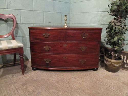 Antique Regency Mahogany Small Bow Front Chest of Drawers C1820 W7149/5.11