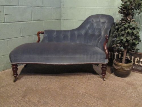 Antique Victorian Small Rosewood Chaise Longue C1860 W7189/5.11