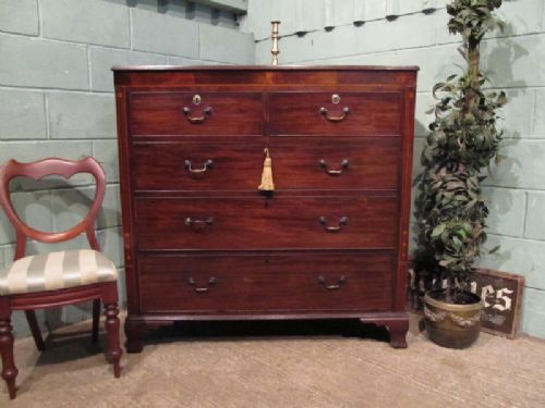 Antique Georgian Regency Mahogany Inlaid Chest of Drawers C1820 W7021/5.11