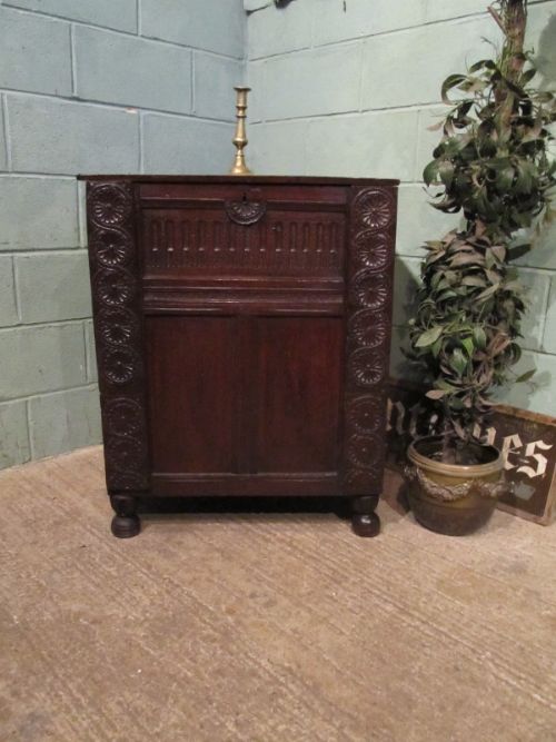 Antique Early Georgian Country Oak Box C1720 W7166/5.11
