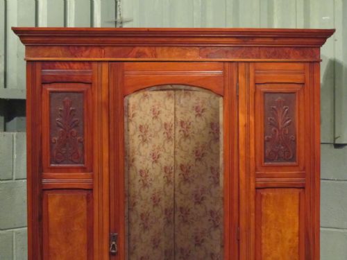 fig 2. ANTIQUE EDWARDIAN BURR WALNUT DOUBLE WARDROBE C1900