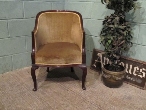 fig 1. ANTIQUE EDWARDIAN GEORGIAN STYLE TUB ARMCHAIR C1900